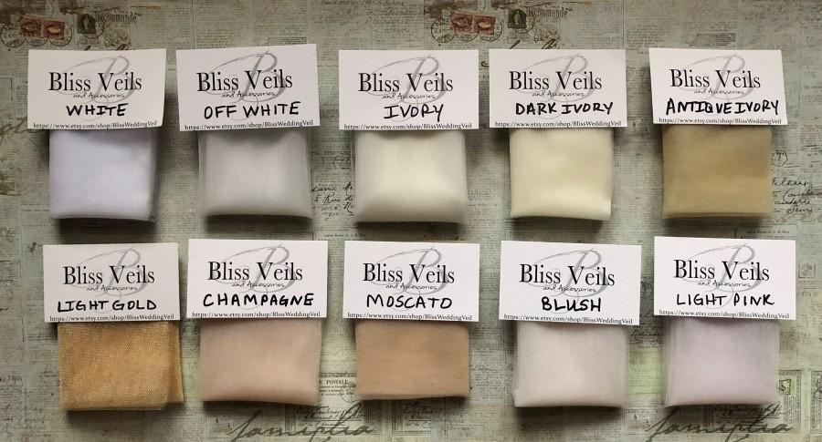 Mariage - Wedding Veil Color Samples - Fast Shipping!