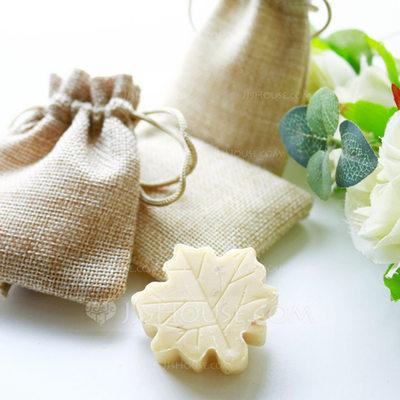 زفاف - Leaf Design Soap in Burlap Bag Wedding Favors - Shanghai-Beter.Taobao.com