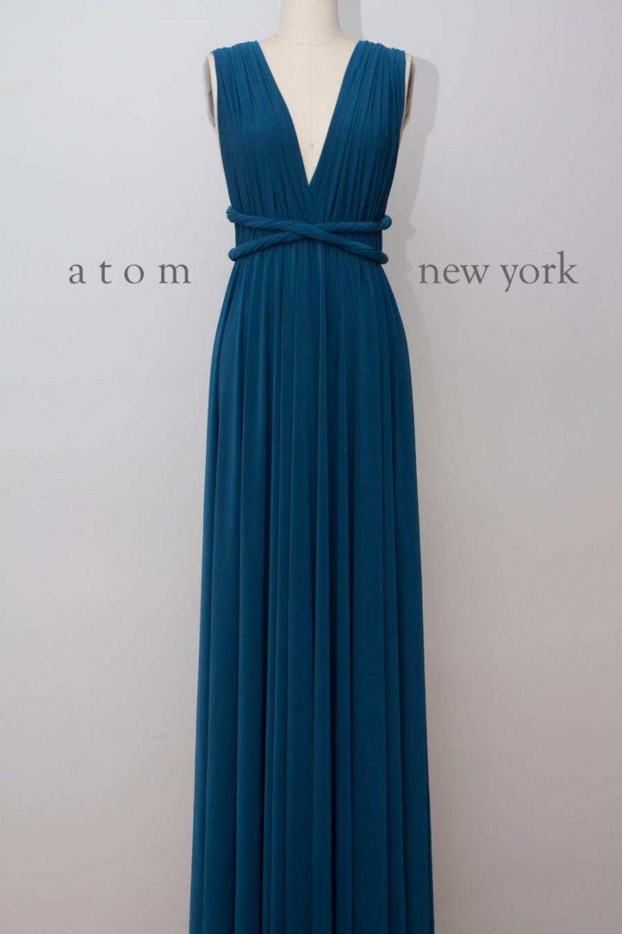 Mariage - Teal LONG Floor Length Ball Gown Infinity Dress Convertible Formal Multiway Wrap Dress Bridesmaid Evening Dress