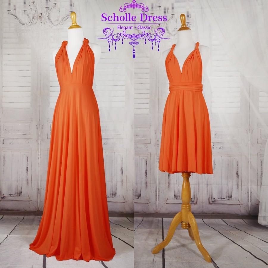 Mariage - Orange Wrap Convertible Infinity Dress Evening Dresses Bridesmaid Dress-B37#C37#