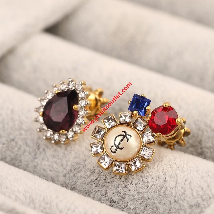 زفاف - Juicy Couture Gold-Tone Diamond Beads Amethyst Asymmetry Earrings
