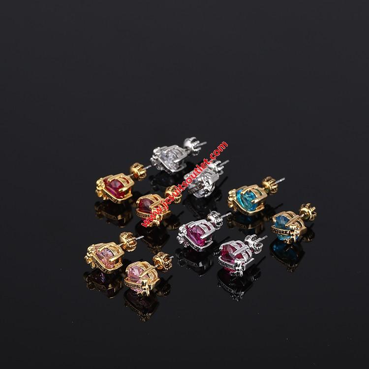 زفاف - Juicy Couture Crystal Heart Bow Earrings
