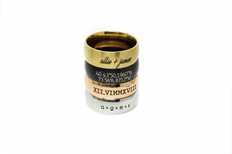 زفاف - Personalized Men's Ring • Gift For Him • Wedding Band • Custom Mens Ring • Silver Ring • Mens Jewelry • Boyfriend Gift • Anniversary Gift