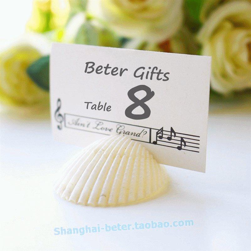 زفاف - https://world.taobao.com/item/524493695107.htm   Shells by the Sea Authentic Shell Place card Holders ZH006 #beterwedding