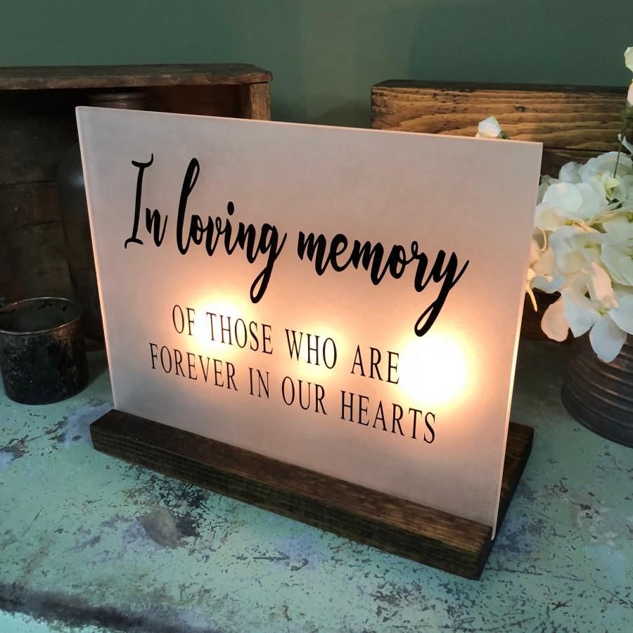 Wedding - Wedding Memorial Sign - In Loving Memory Wedding Sign - Acrylic Wedding Sign - Memorial Candle - Memory Wedding Decor - Wedding Luminary