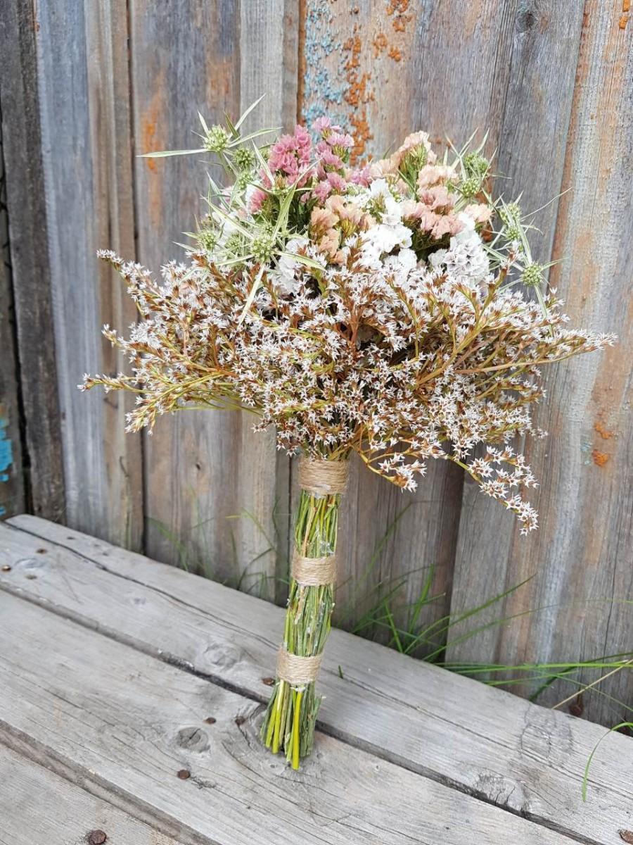 زفاف - Wedding bouquet, Rustic flower bouquet,Dried flower bouquet Gypsophilia,natural flower decor, Rustic Wedding Decor
