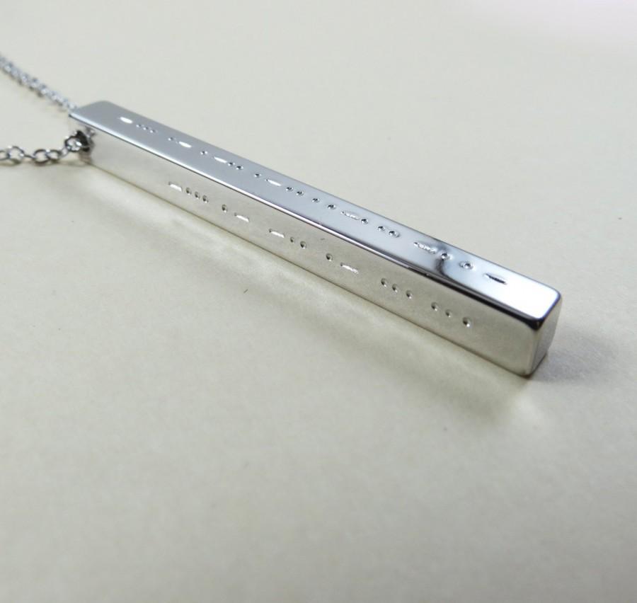 Secret Message Jewelry Gifts for Women Sterling Silver Morse Code Necklace 