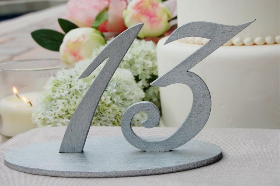 Hochzeit - Silver Glitter Wedding Table Numbers, Silver Table Number for Weddings, Metallic Table Number, Wedding Table Decor, Wedding Reception Table