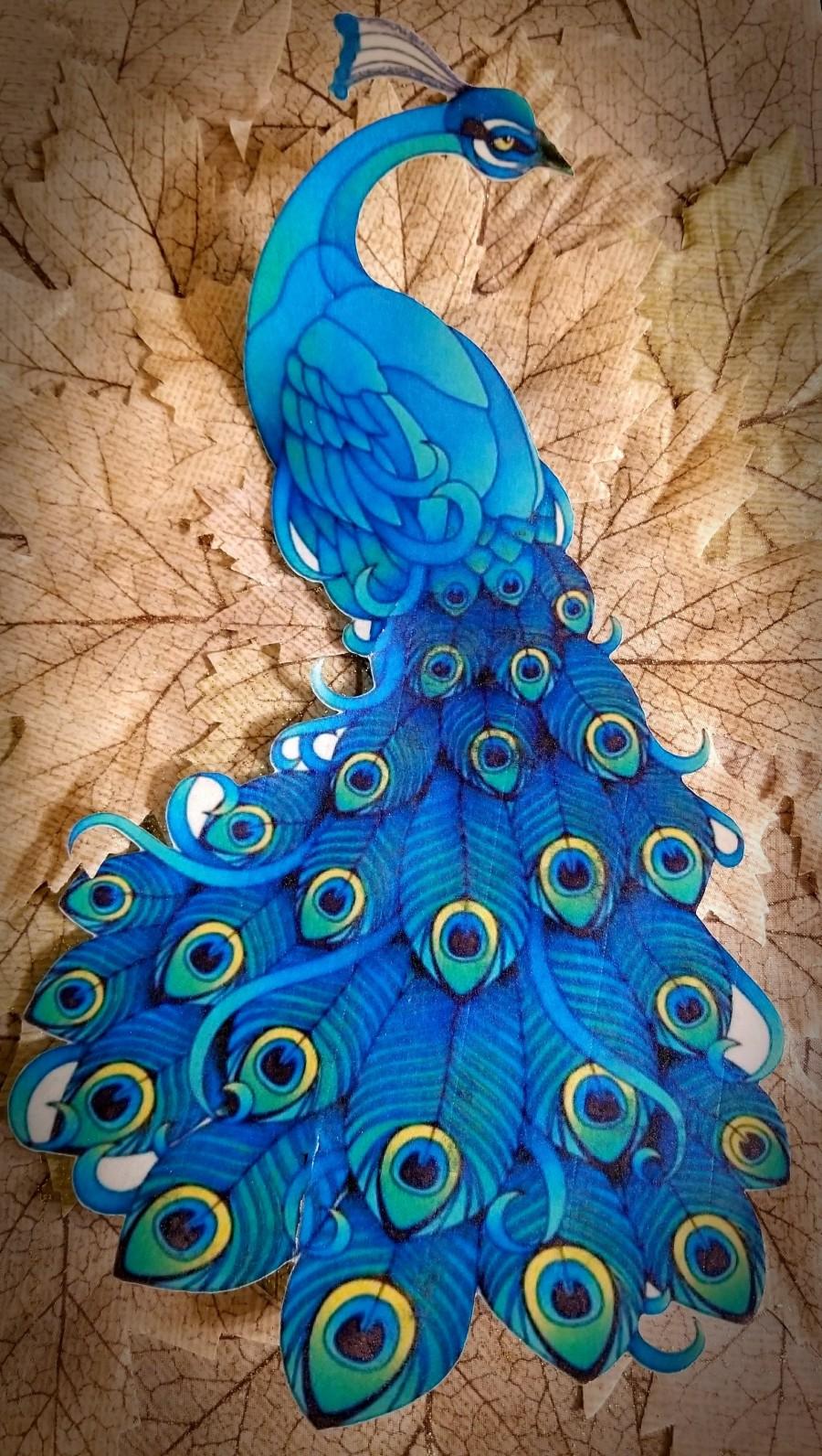 زفاف - One Edible Teal Blue Peacock Collection