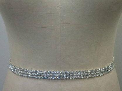 Hochzeit - SALE - Bridal Belt, Wedding belt, Bridesmaid - Crystal Rhinestone Belt Style B102 - Made to Order