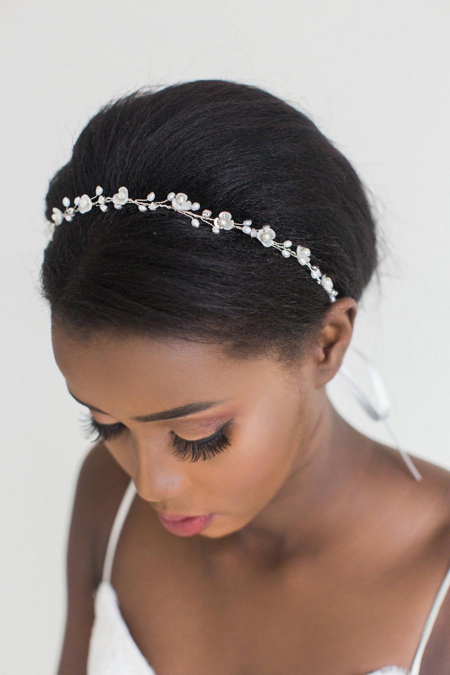 Mariage - Pearl Wedding Hair Vine,  Bridal Headpiece, Bridal Hairpiece, Bridal Headband, Wedding Hairpiece, Wired Pearl Hair Vine