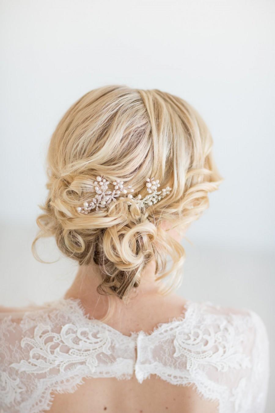 زفاف - Pearl Bridal Hair Combs, Freshwater Pearl and Crystal Hair Comb, Wedding Hair Comb, Wedding Headpiece