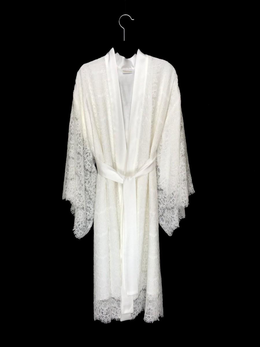 Mariage - lace kimono, lace brides robe, lace bridal robe, getting ready robe, bridal robe, wedding day robe, lace wedding robe, brides lace robe