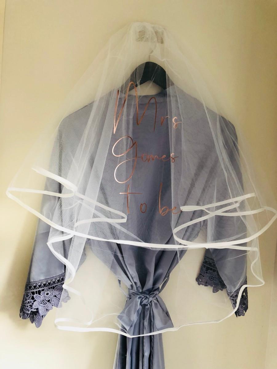 زفاف - Personalised hen veil, mrs to be, hen party accessory, personalised veil