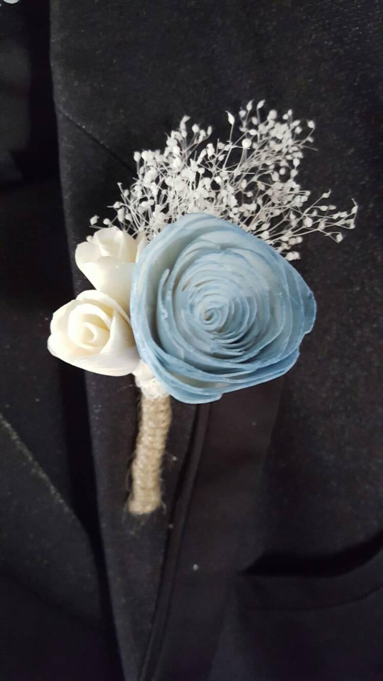 Hochzeit - Sola rose boutonniere,  wooden rose,  wooden flower boutonniere,  sola wood flower,  prom boutonniere,  rustic boutonniere,  dried flower