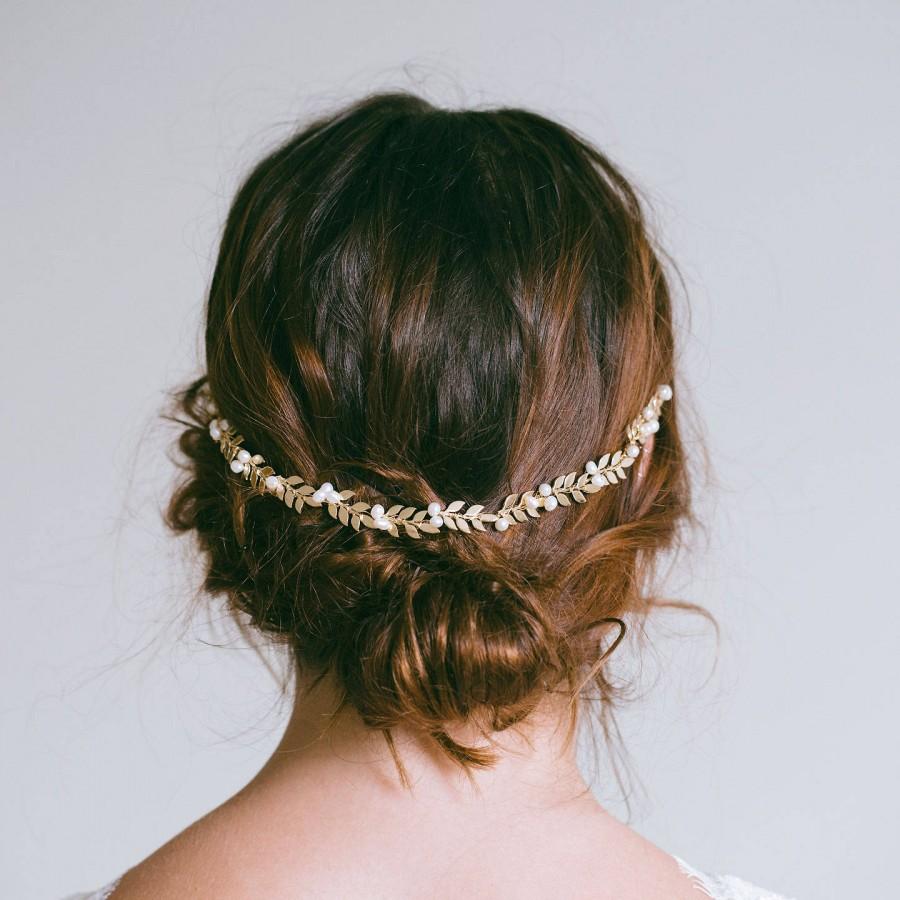 Wedding - Bridal Hair Vine, Gold Leaf Hair Vine, Leaf Wreath, Gold Headband, Gold hair vine, Bride Hair Accessories, Leaf hair vine