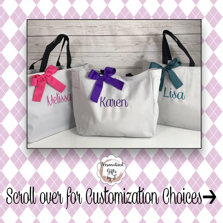 Hochzeit - Personalized Bridesmaid Gift Tote Bag- Wedding Party Gift- Bridal Party Gift- Initial Tote- Mother of the Bride Gift (ESS1)