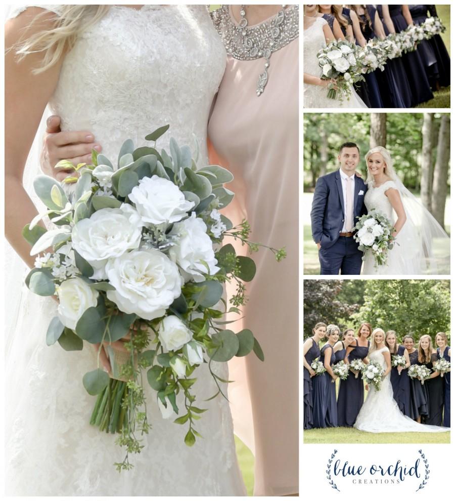 Mariage - wedding bouquet, wedding flowers, boho bouquet, bridal bouquet, white, green, ivory, eucalyptus, wedding flower set, destination wedding