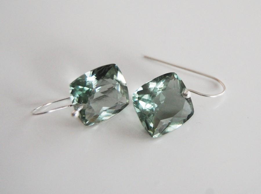 زفاف - Gorgeous AAA Gem 35ct. Green Amethyst  Dangle Drop Earrings- Wedding Jewelry- Bridal Jewelry