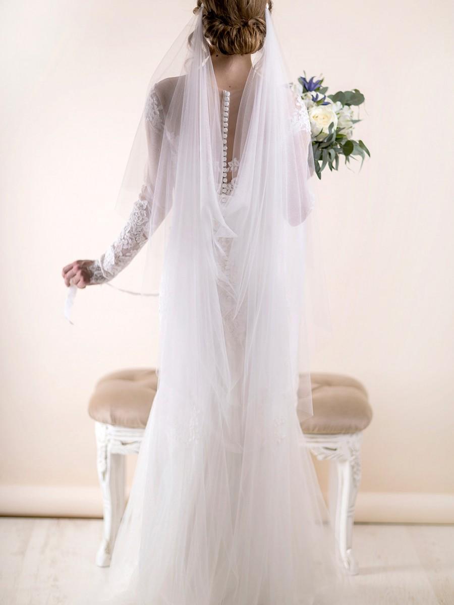زفاف - Draped Bridal Veil - Soft Wedding Veil - Boho Style - Ivory