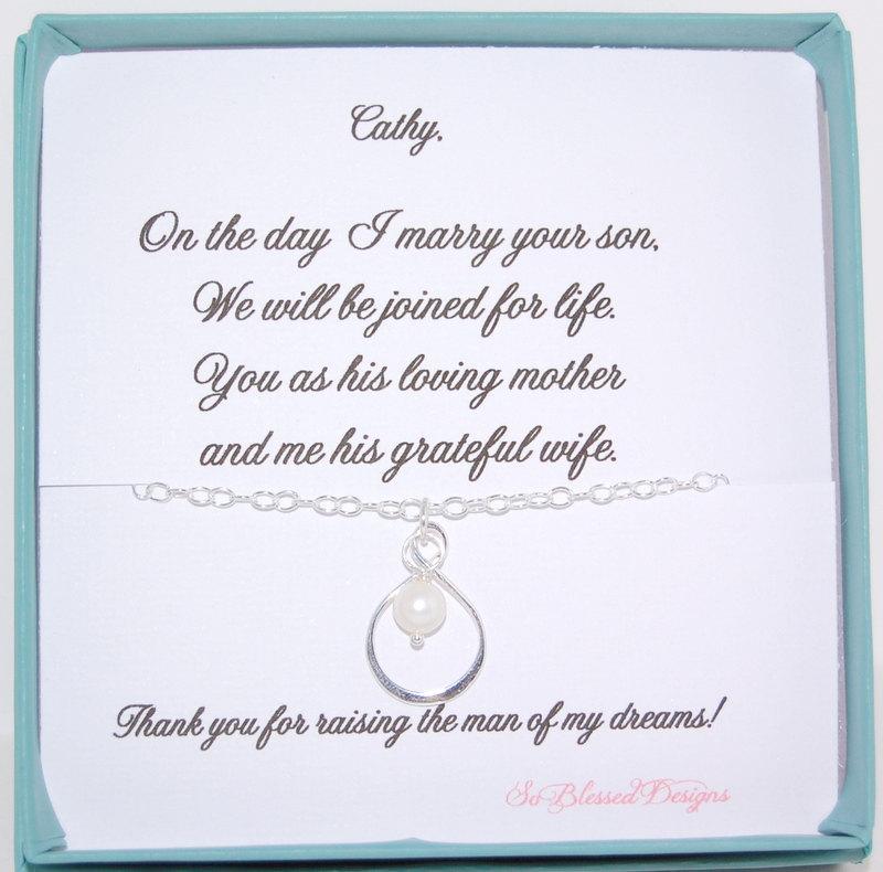 Mariage - Mother in Law Gift, Wedding necklace for Mother in Law, Wedding jewelry, from daughter in law, Mother of Groom, Mother of the Groom card