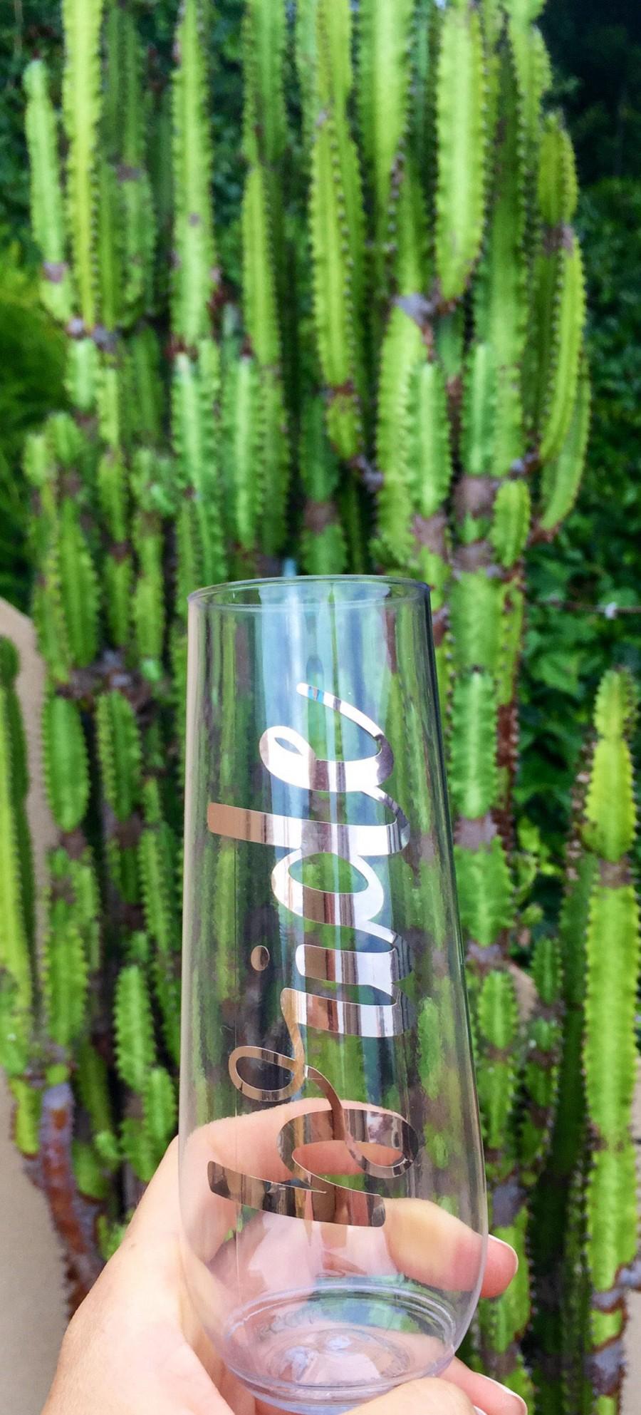 Свадьба - Champagne Flutes/Stemless Flute/Personalized Flute/Bridal Party Gift/Wedding/Bachelorette Party/Stemless Champagne/Bridal