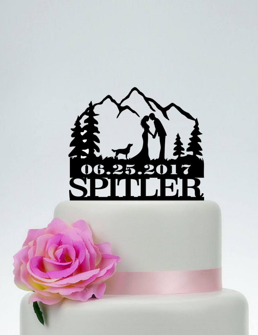 زفاف - Wedding Cake Topper,Kiss Couple Cake Topper, Dog Cake Topper,Mountain Cake Topper,Custom Cake Topper,Outdoor Wedding Cake Topper C212
