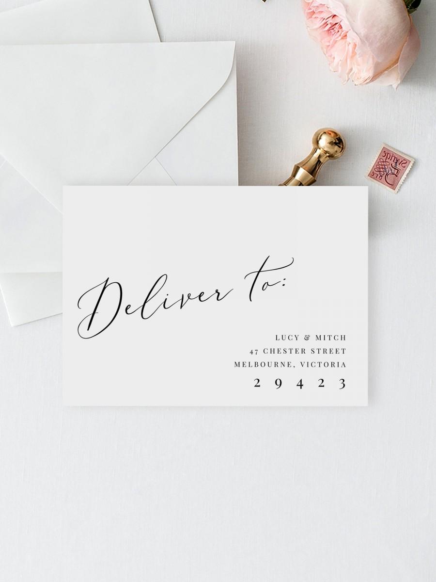 Wedding - Calligraphy Envelope Addressing, INSTANT DOWNLOAD Envelope Names, Templett, Instant Download, Letter Address, Simple, Modern, Penned