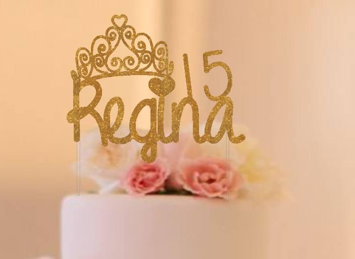 Свадьба - Mis Quince Cake Topper, Quinceanera cake topper, mis 15 topper silver, gold,pink