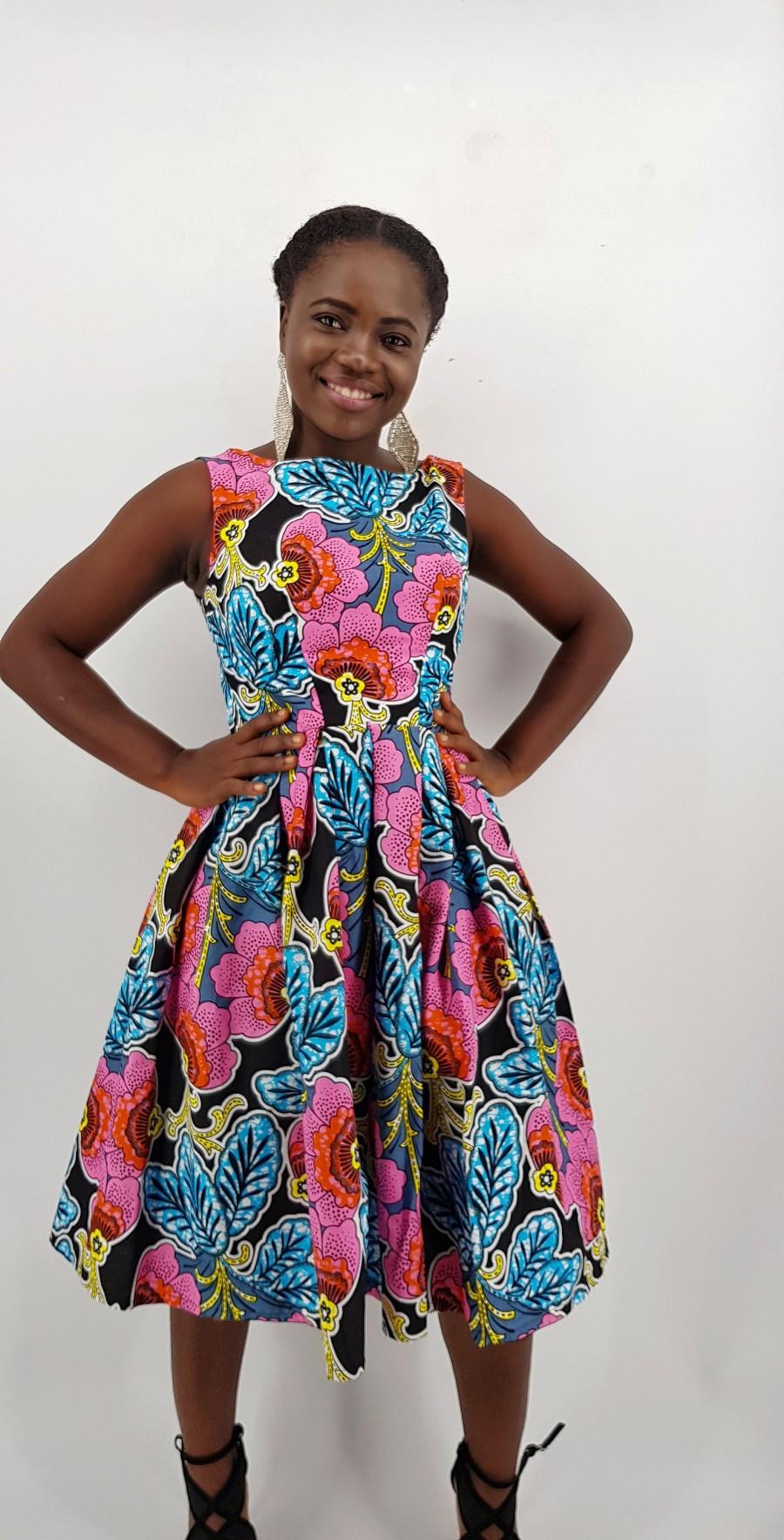 Hochzeit - Amaka African midi dress// African dress / African print dress / African print fabric / African dresses for women