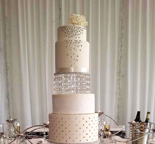 زفاف - Serenity Glass  Crystal Cake Stand With LED Light for Wedding, Baby Shower, Reveal Party, Anniversary, Birthday