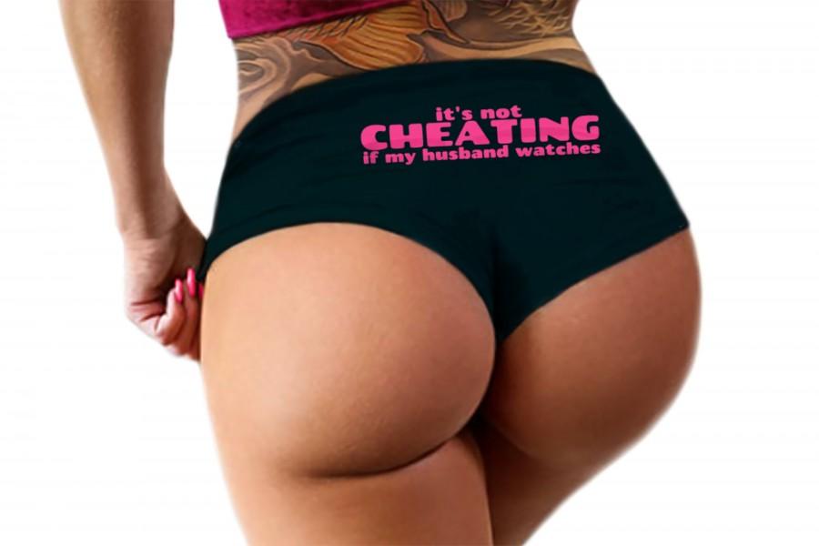 Wedding - Its Not Cheating If My Husband Watches Panties Hotwife Cuckold Bachelorette Party Bridal Gift Wife Booty Panty Underwear Womens Lingerie
