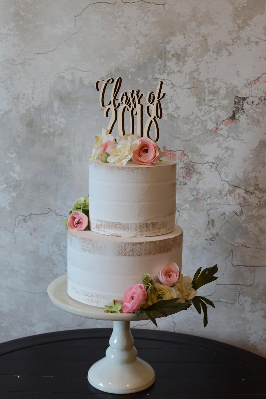 زفاف - Class Of 2019 - Cake Topper - Graduation Cake Topper - Senior - Party Decor - Unpainted - Rustic - Graduate - 2019 - Gift