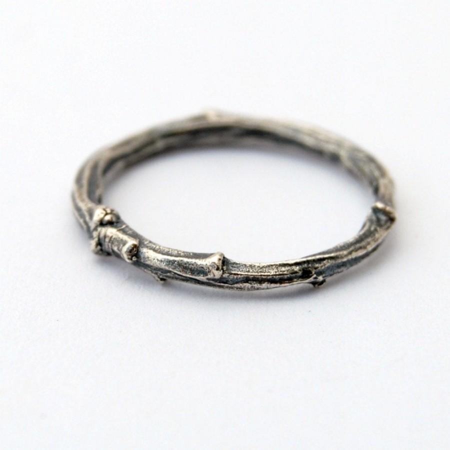زفاف - Twig ring - sterling silver willow branch ring