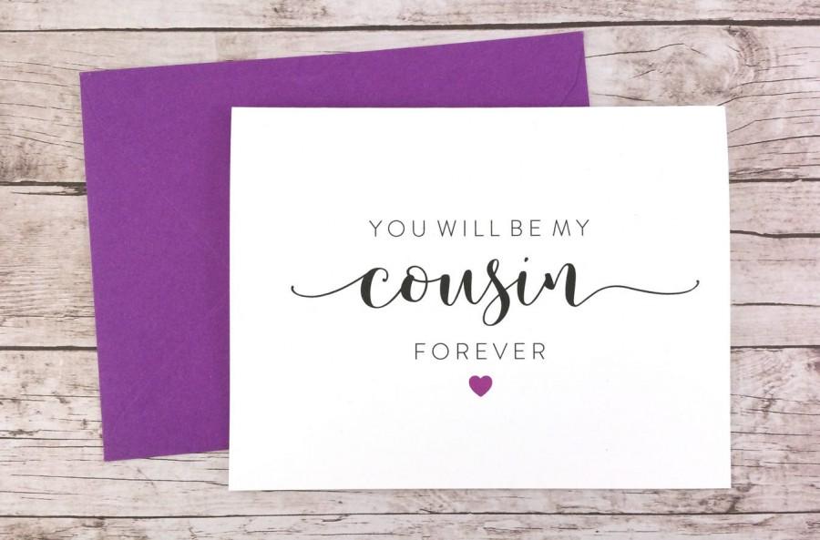Свадьба - You Will Be My Cousin Forever Card, Bridesmaid Proposal Card, Will You Be My Bridesmaid Card, Cousin Card - (FPS0053)