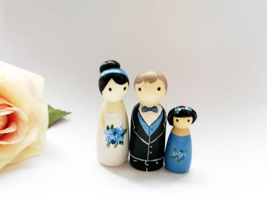 Mariage - Personalised Wooden Wedding Cake Toppers, added glass cloche option