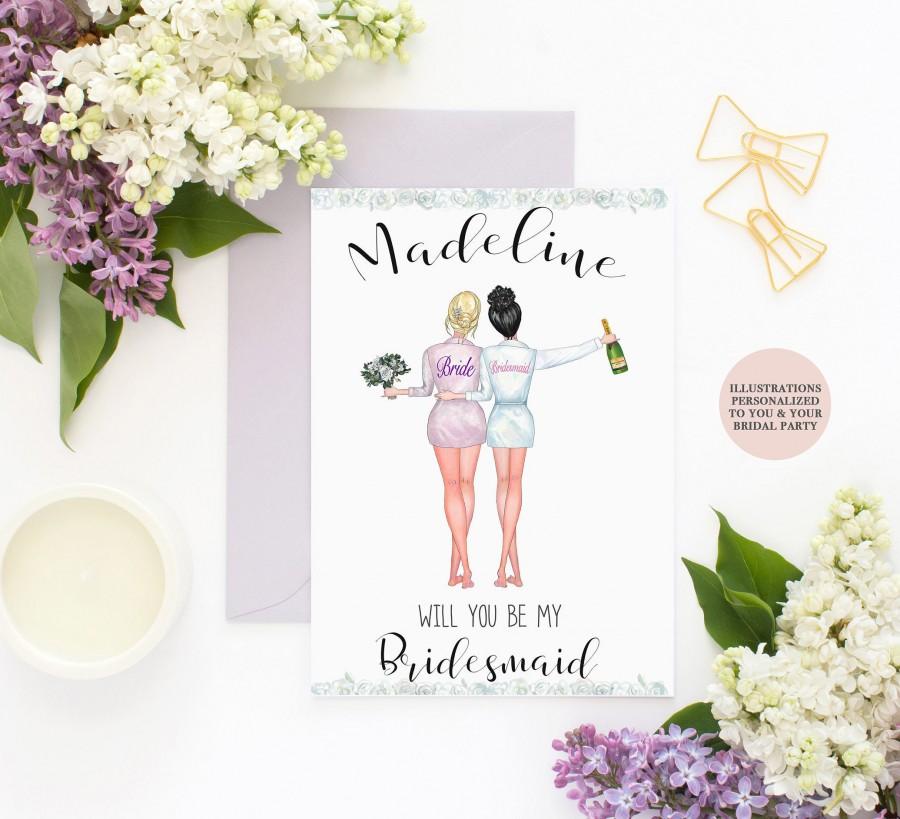 Wedding - Will You Be My Bridesmaid, Personalized Bridesmaid Proposal, Bridesmaid Proposal, Will You Be My Bridesmaid Card, Maid of Honor Proposal