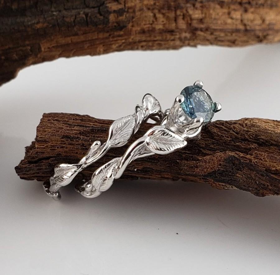 Свадьба - Teal Montana Sapphire Engagement Ring Set, Wedding Ring Set, Sapphire Ring, Promise Ring, Forever Ring, Anniversary, Custom Jewelry