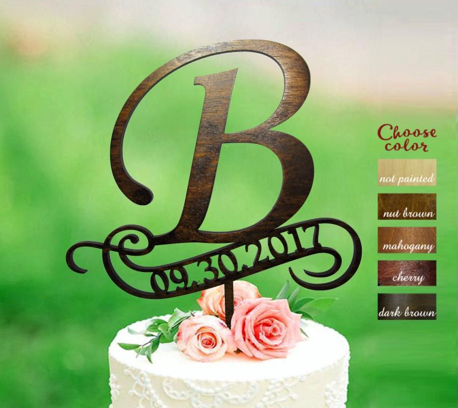 Свадьба - b cake topper, cake toppers for wedding, wedding cake topper, rustic cake topper, initial cake topper, cake topper b, monogram cake, CT#117