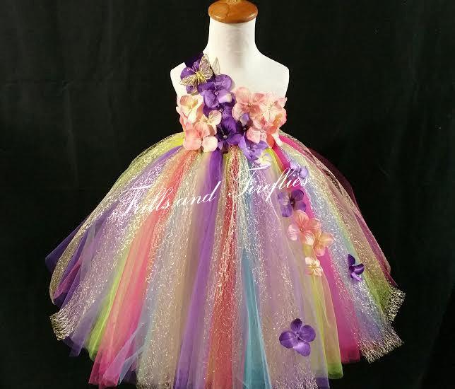 زفاف - Rainbow Fairy Flower Girl Dress / Flower Girl / Princess Dress / Formal Dress / Festival Clothing / Bridesmaid Dress / Girls Dresses / Fairy