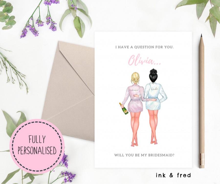 Mariage - Will You Be My Bridesmaid, Personalized Bridesmaid Proposal, Bridesmaid Proposal, Will You Be My Bridesmaid Card, Maid of Honor Proposal