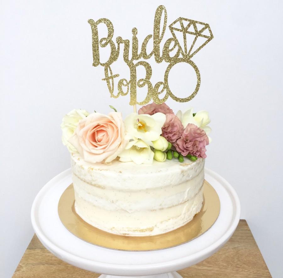 Hochzeit - Bride to Be Cake Topper.  Miss To Mrs - Bridal Shower Cake Topper- Future Mrs- Glitter Cake Topper - She Said Yes - Bachelorette Cake Topper