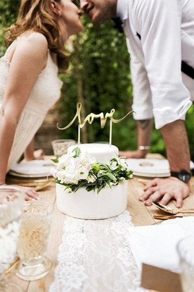Wedding - Love Gold Cake Topper, Wedding Cake Decorations, Cake Topper, Gold Wedding, Wedding Reception Cake Topper