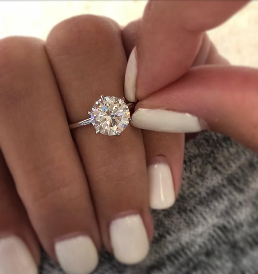 Wedding - Diamond Engagement Ring , 1 Carat Diamond Engagement ring, Solitaire Diamond Ring, Diamond Ring, Engagement Ring,Free Shipping