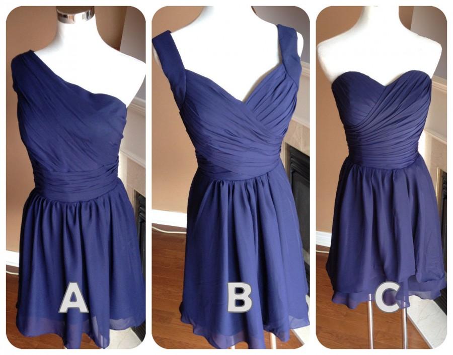 Wedding - Navy blue bridesmaid dress - mismatch styles