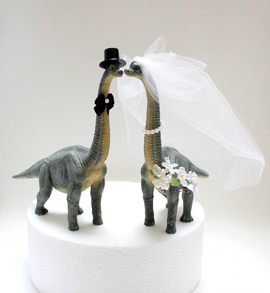 زفاف - Dinosaur Wedding Cake Topper, Mr & Mrs, Jurassic Wedding Cake, Prehistoric, Animal, Dinosaur, Wedding Cake Topper, Funny Wedding Cake Topper