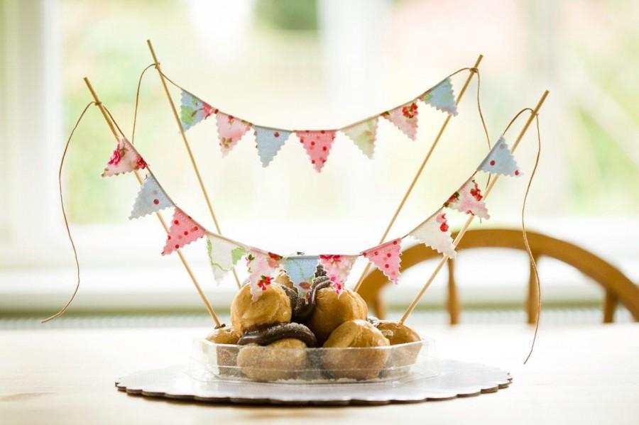 Wedding - Cake topper bunting, Cake topper, Birthday cake topper, Mini bunting, Wedding cake topper, Wedding cake decor