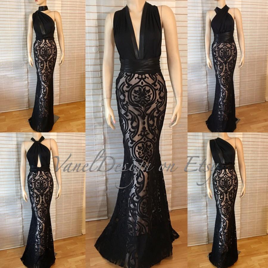 Свадьба - Bridesmaid, Convertible Dress, Black Infinity, Wedding Gown, Bridal Party, Maxi Wrap, Multiway, Formal Dress, Floor Length, Evening Gown