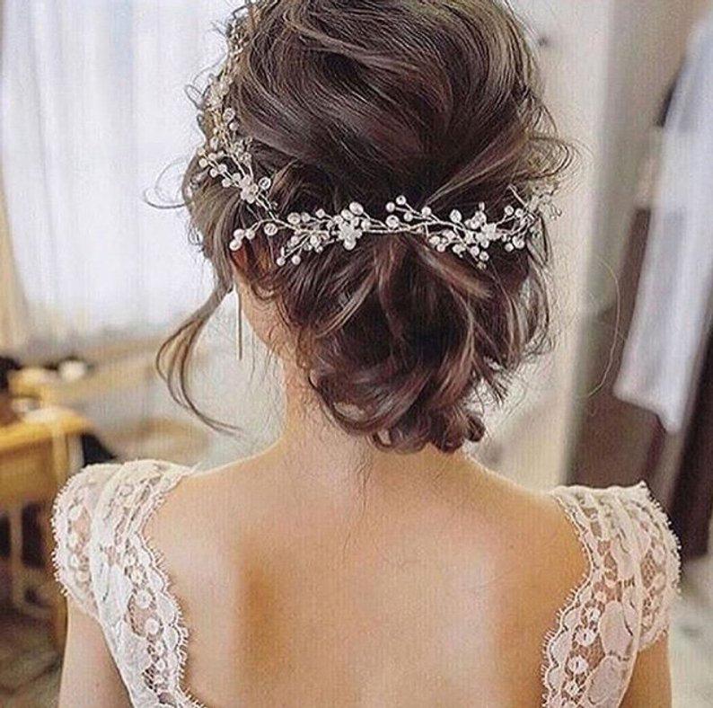 Mariage - Bridal Hair vine Wedding Hair vine Bridal hair accessories Wedding Hair Accessories Rose Gold Bridal Hair Vine Silver Bridal Hair piece