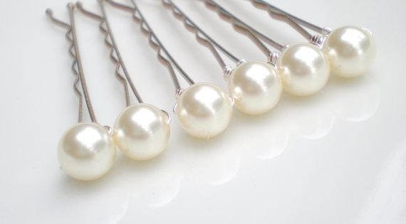 زفاف - Ivory Pearl Bridal Hair Pins... Chic Wedding Hair Pin Accessory